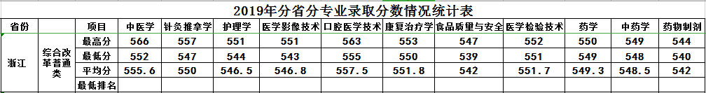 2019年我院在浙江省本科二段招生录取已投档